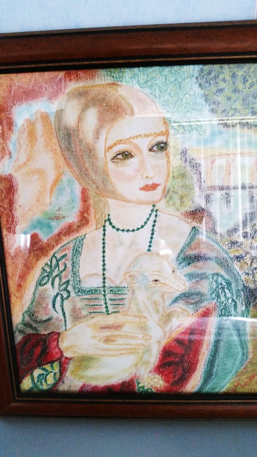 Madonna met hermelijn ". PASTEL., Ophalen of Verzenden