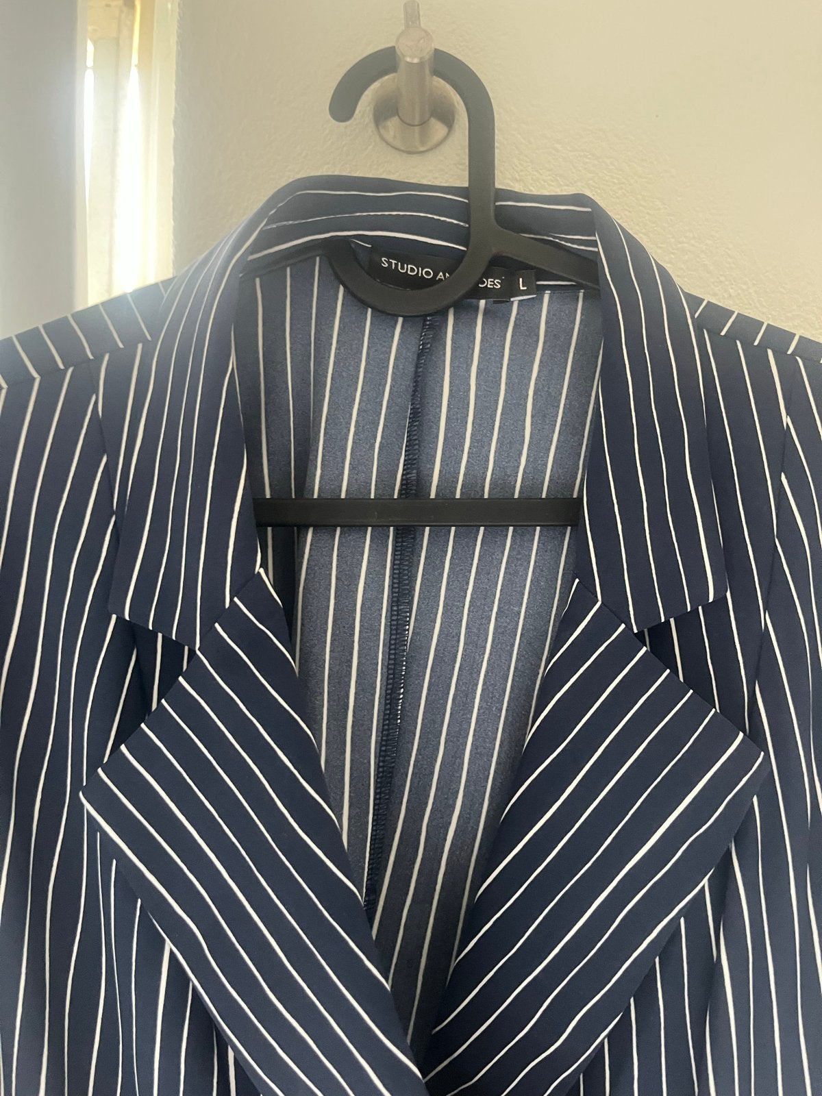 Gestreept blazerjurkje van Studio Anneloes, Blauw, Maat 42/44 (L), Ophalen of Verzenden, Zo goed als nieuw