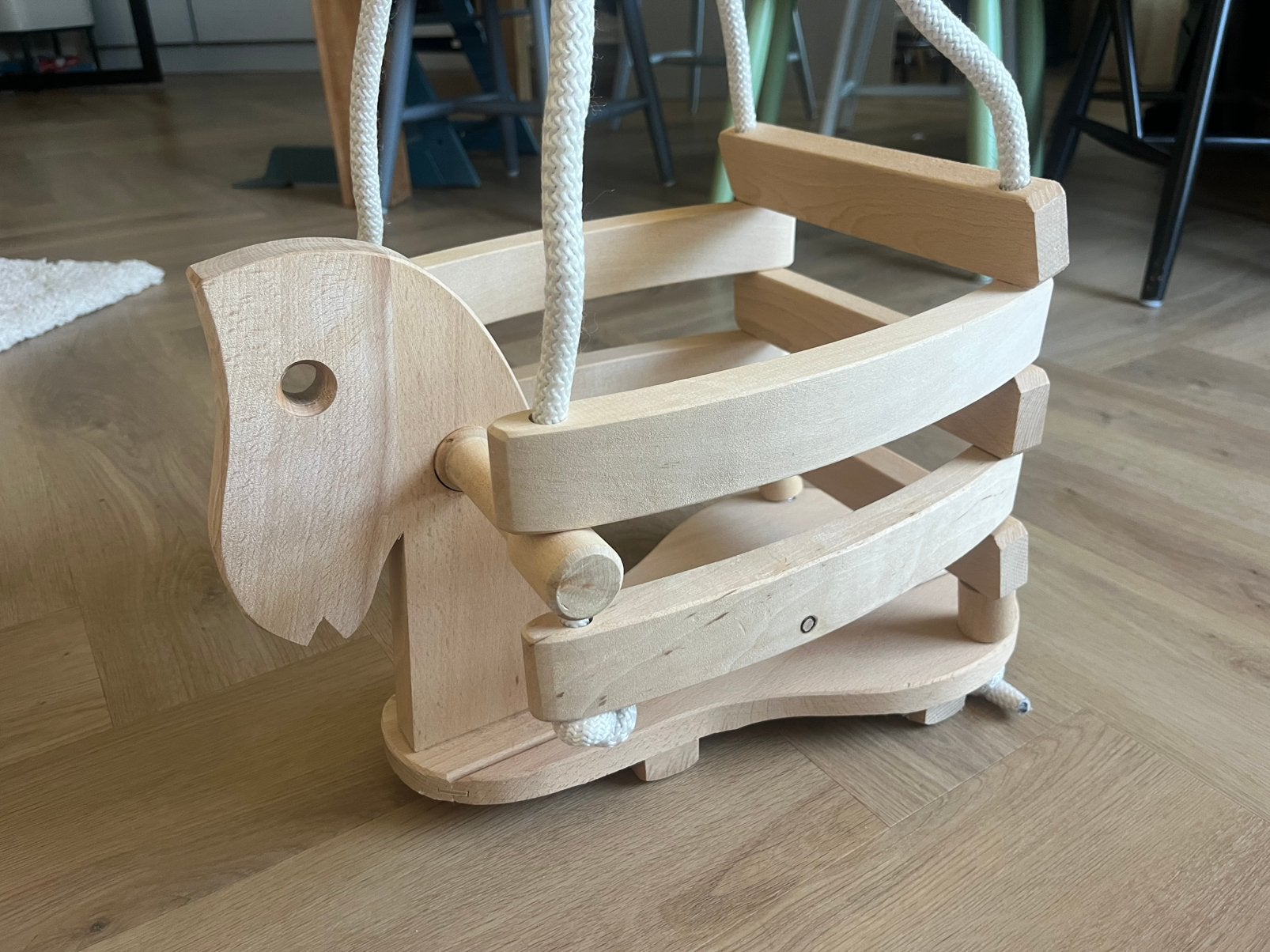 Schommel paard hout, Kinderen en Baby's, Ophalen, Zo goed als nieuw, Schommel