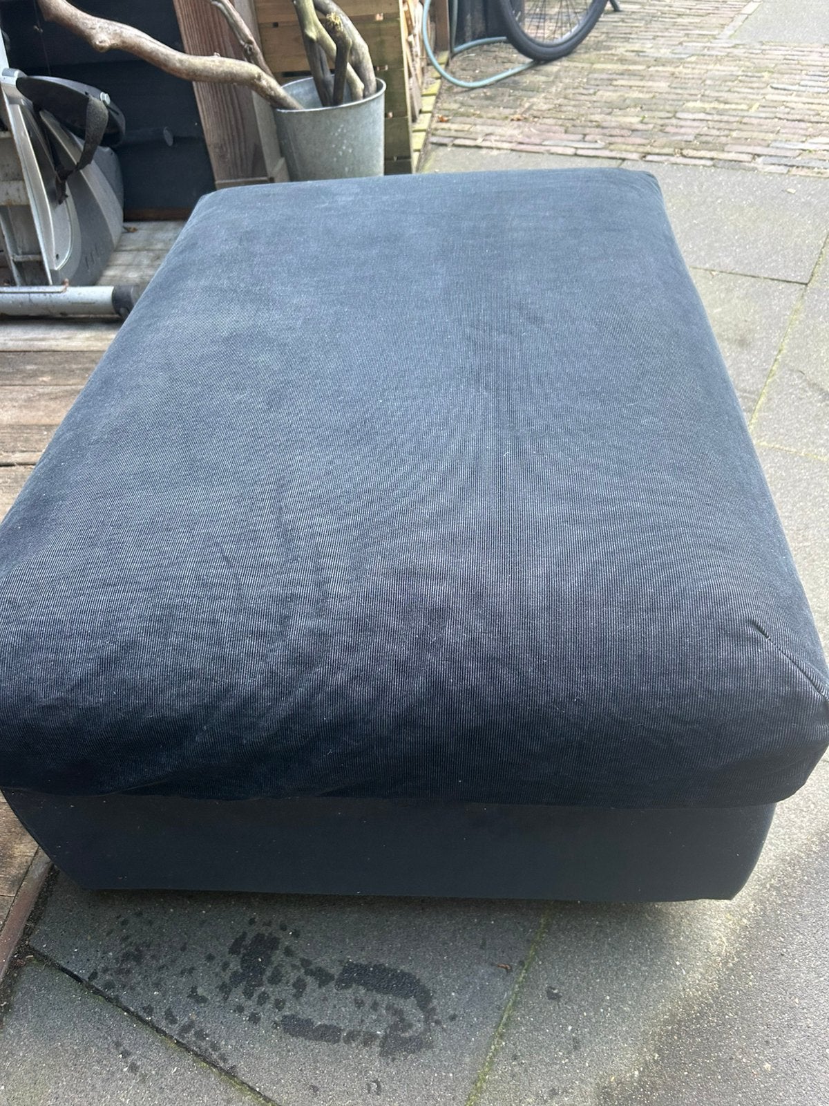 Vimle poef/ footstoel, Ophalen, 75 tot 100 cm, Zo goed als nieuw, Stof