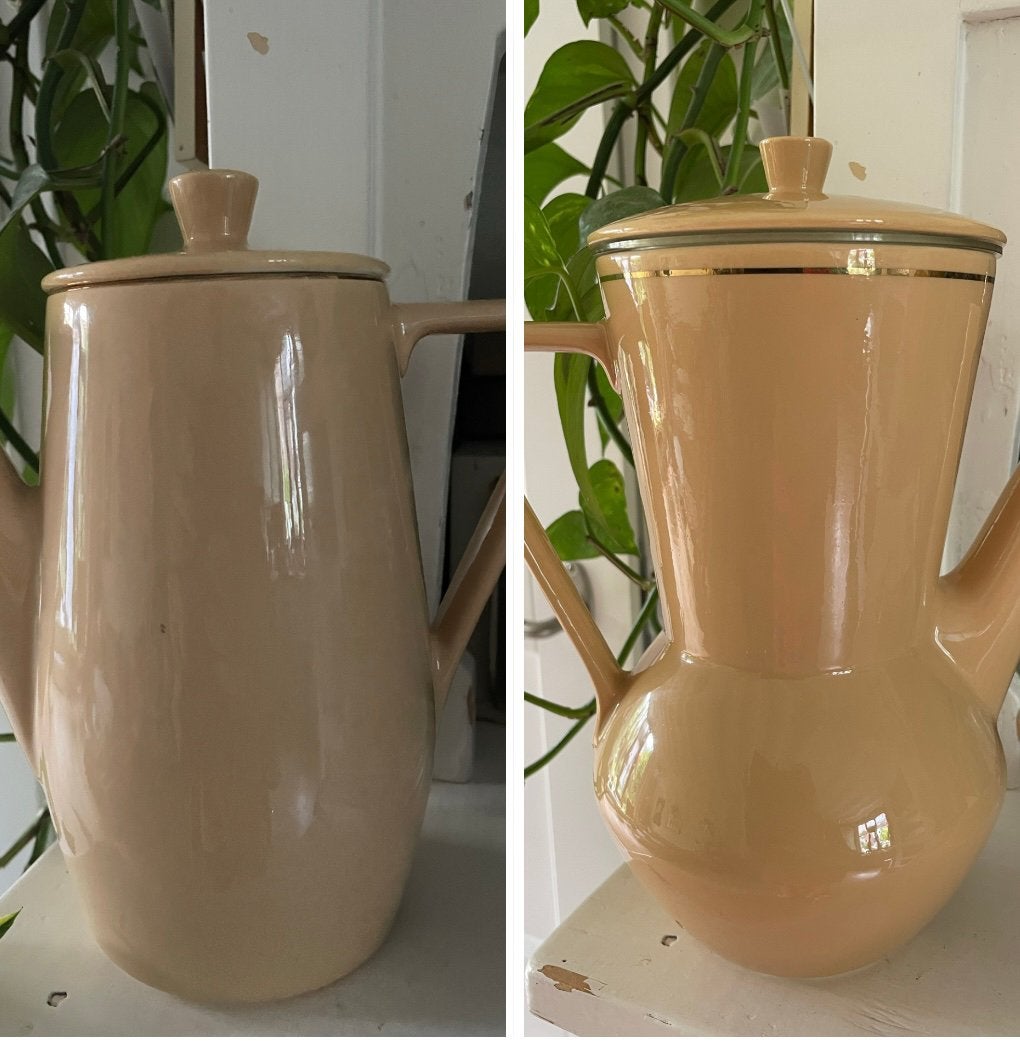 DE koffiepot 2x, Ophalen of Verzenden, Gebruikt, Beige, Steen/keramiek
