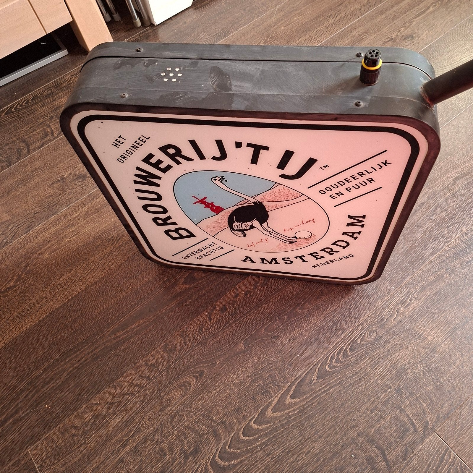 Brouwerij 't IJ Reclamebord/Lichtbak - Vintage, Ophalen of Verzenden, Gebruikt, Reclamebord