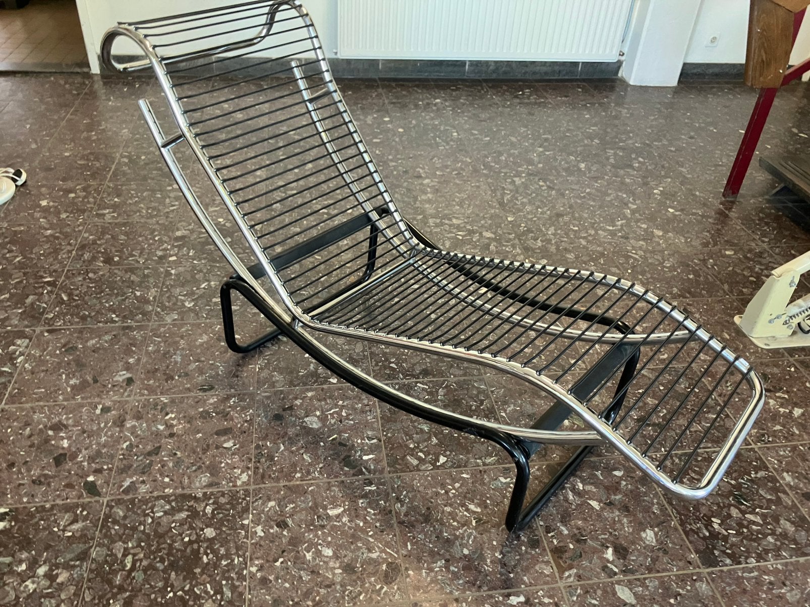 Design ligstoel. Chroombuis. Jaren 70/80, Huis en Inrichting, Stoelen, Ophalen, Zo goed als nieuw, Eén