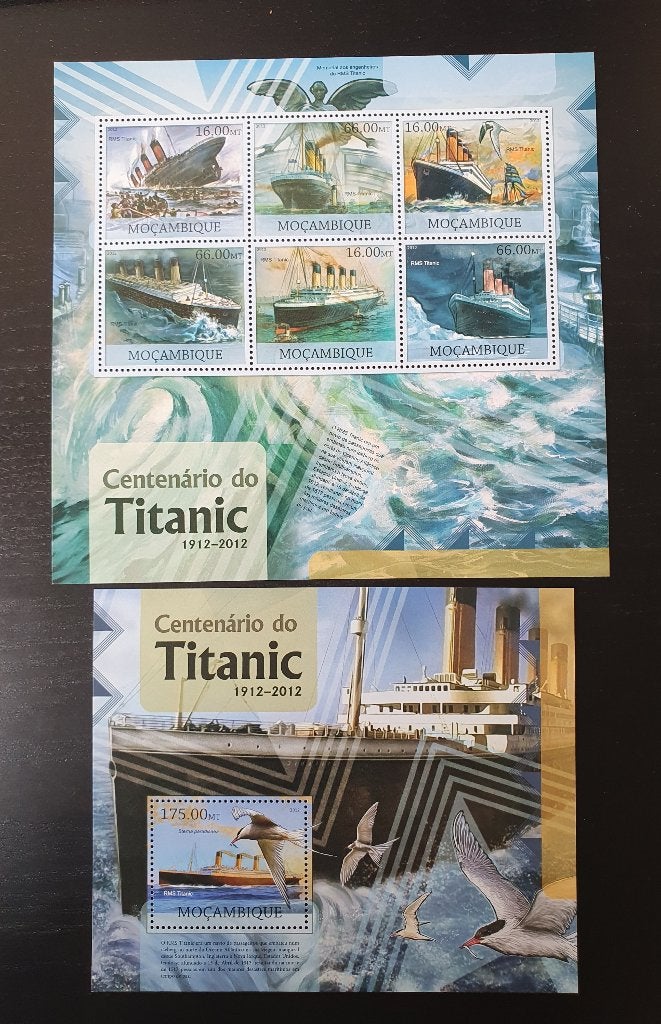 Mozambique 2012 Titanic Schip Michel 6014-6019 + blok 668 pf, Verzenden, Postfris, Overige thema's
