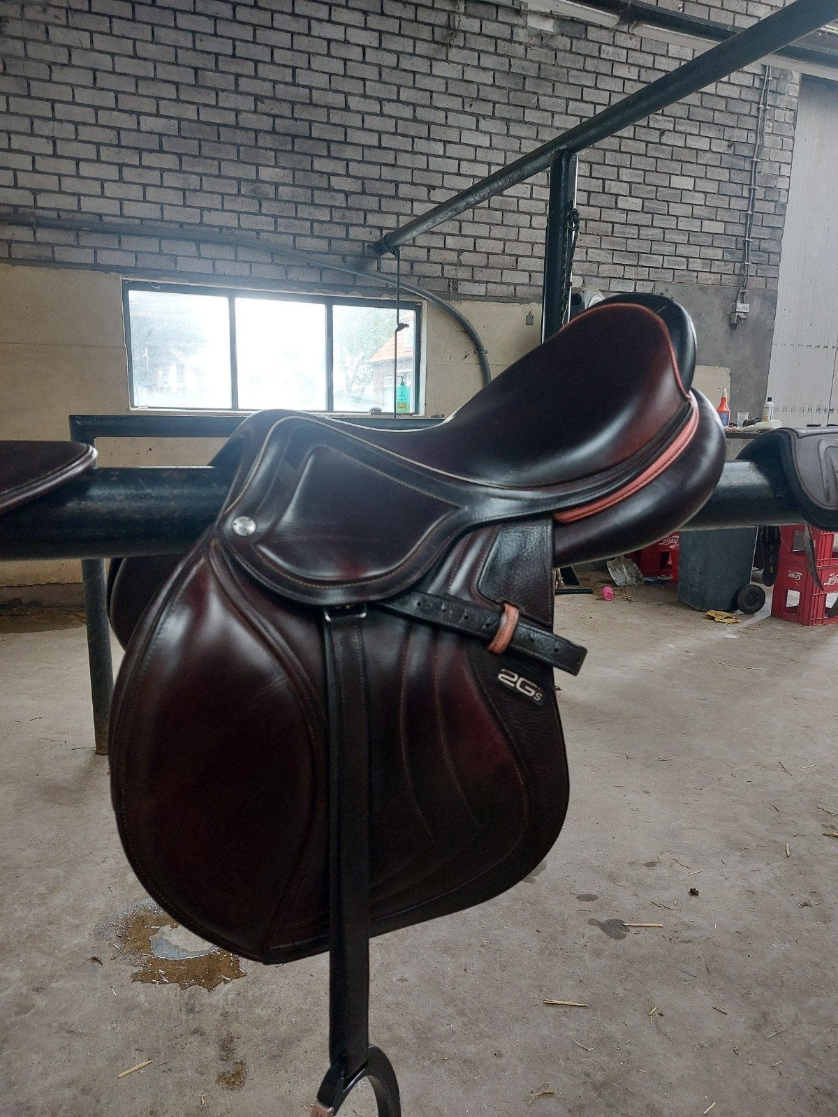 Bruin/roze CWD set incl zadel, hoofdstel, singel, bortstuig., Ophalen, Gebruikt, Dressuur