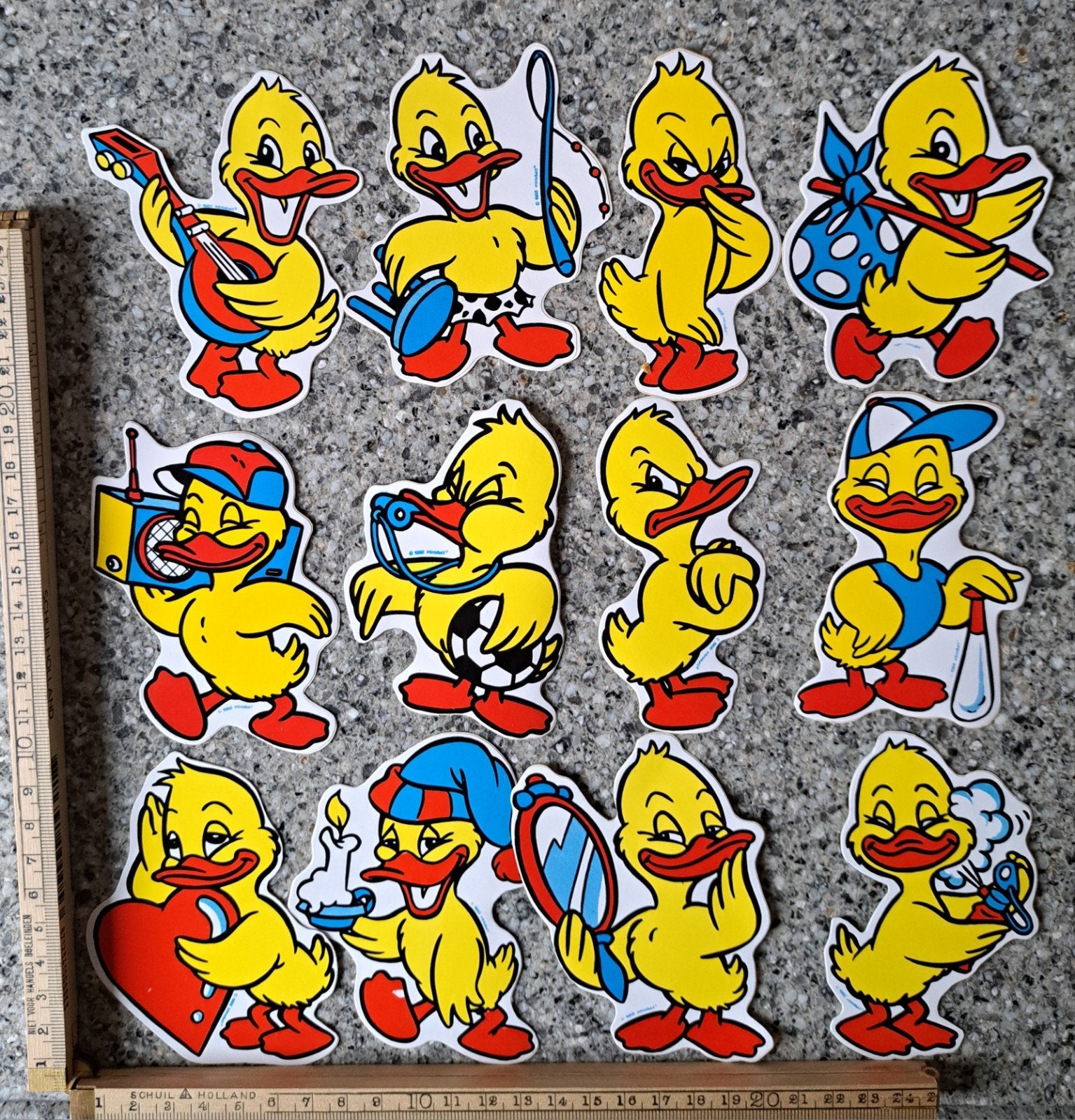 Diverse vintage stickers eendjes introduct Holland 1988, Ophalen of Verzenden, Nieuw, Strip of Tekenfilm