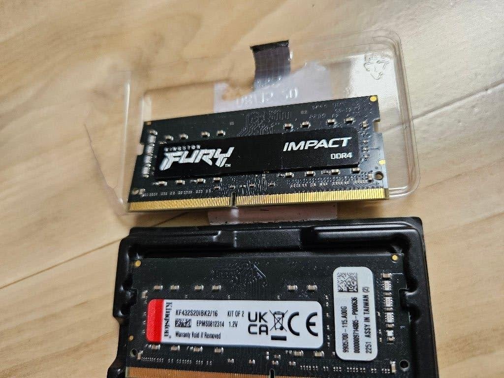 Kingston Fury Impact KF432S20IBK2/16 16GB DDR4 (2x8GB) 3200, DDR4, Ophalen of Verzenden, Zo goed als nieuw, Laptop