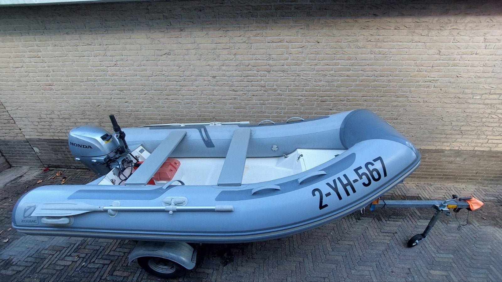 Zodiac Cadet 340 RIB Neo, Honda 10 pk, Zodiac, Ophalen, Polyester/glasvezel, Gebruikt