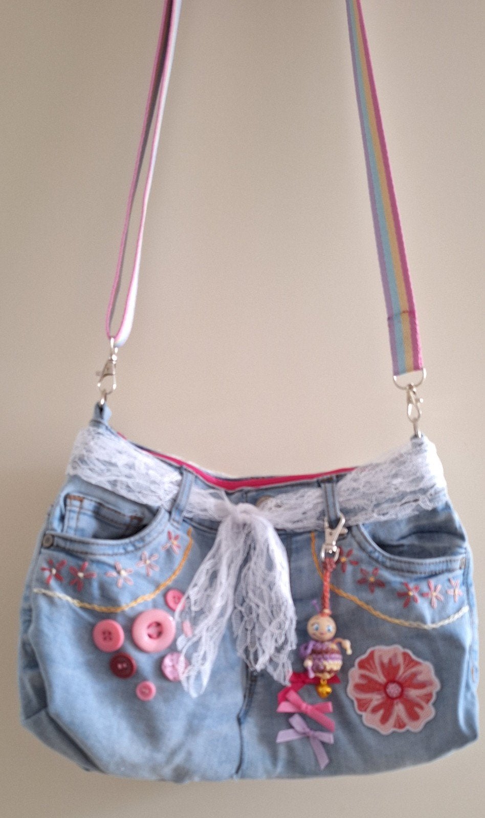 Unieke handgemaakte meisjes tas van oude jeans, nieuw, Ophalen of Verzenden