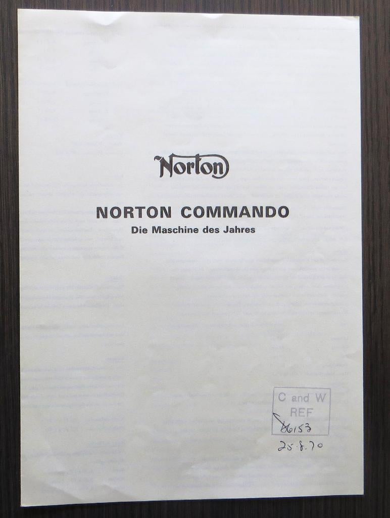 Norton Commando 750 Strassentest - 1968 (dealeruitgave), Motoren, Verzenden, Overige merken