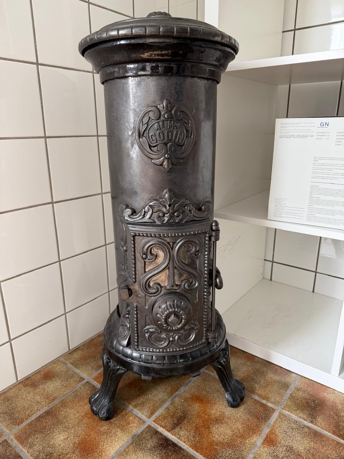 Pot kachel godin, Ophalen, Gebruikt, Hout, Houtkachel