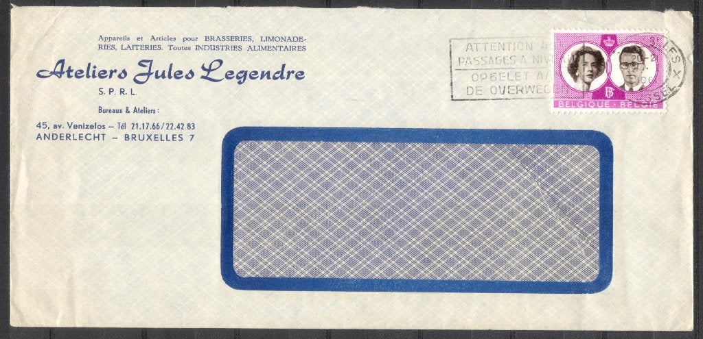 België - Ateliers Jules Legendre, Verzenden, Envelop