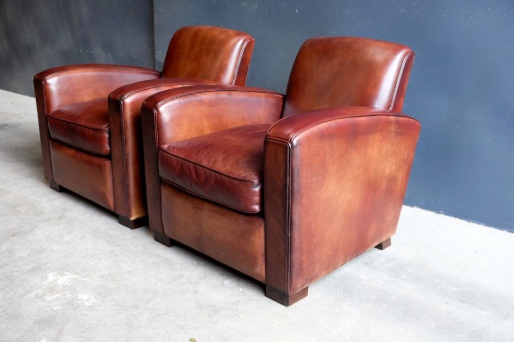 authenthiek Engelse  Design fauteuils, Ophalen, Minder dan 75 cm, Engels Design Modern Chesterfield Industrieel, Leer