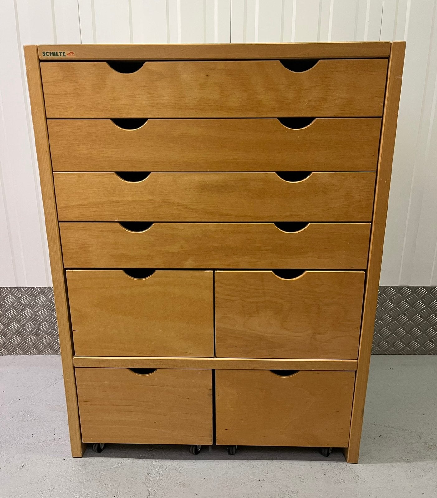 Vintage papierkast schoolkast knutselkast schilte, Huis en Inrichting, Kasten | Ladekasten, Ophalen, 5 laden of meer, 100 tot 150 cm