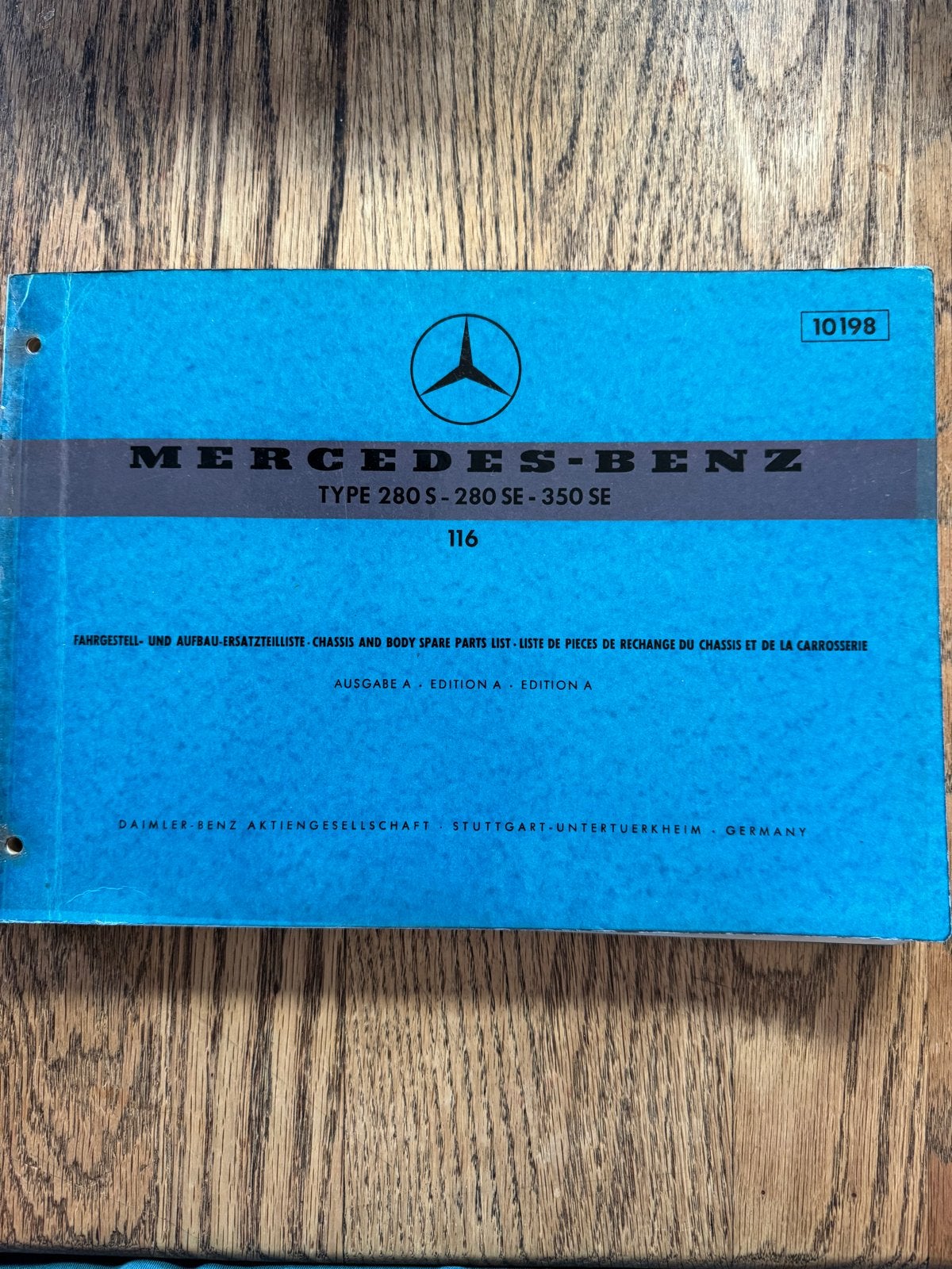 Mercedes 280S-280SE-350SE 1972  W 116 Onderdelenboek, Auto diversen, Handleidingen en Instructieboekjes, Ophalen of Verzenden