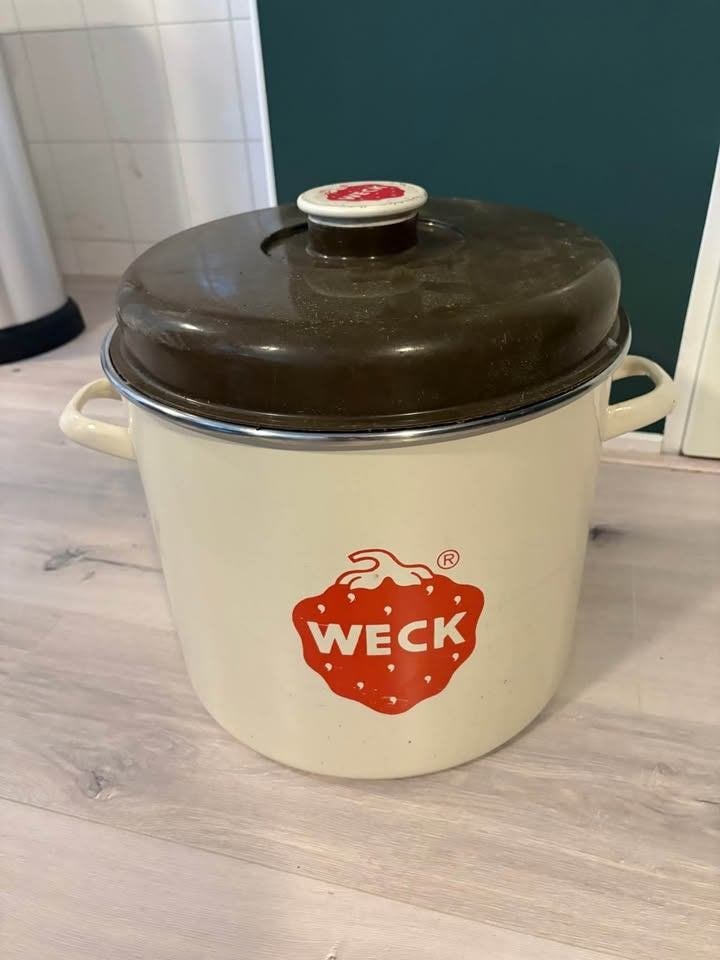 Vintage weck ketel met 2 deksels, Ophalen, Gebruikt, Met deksel, Pot, Bus of Blik