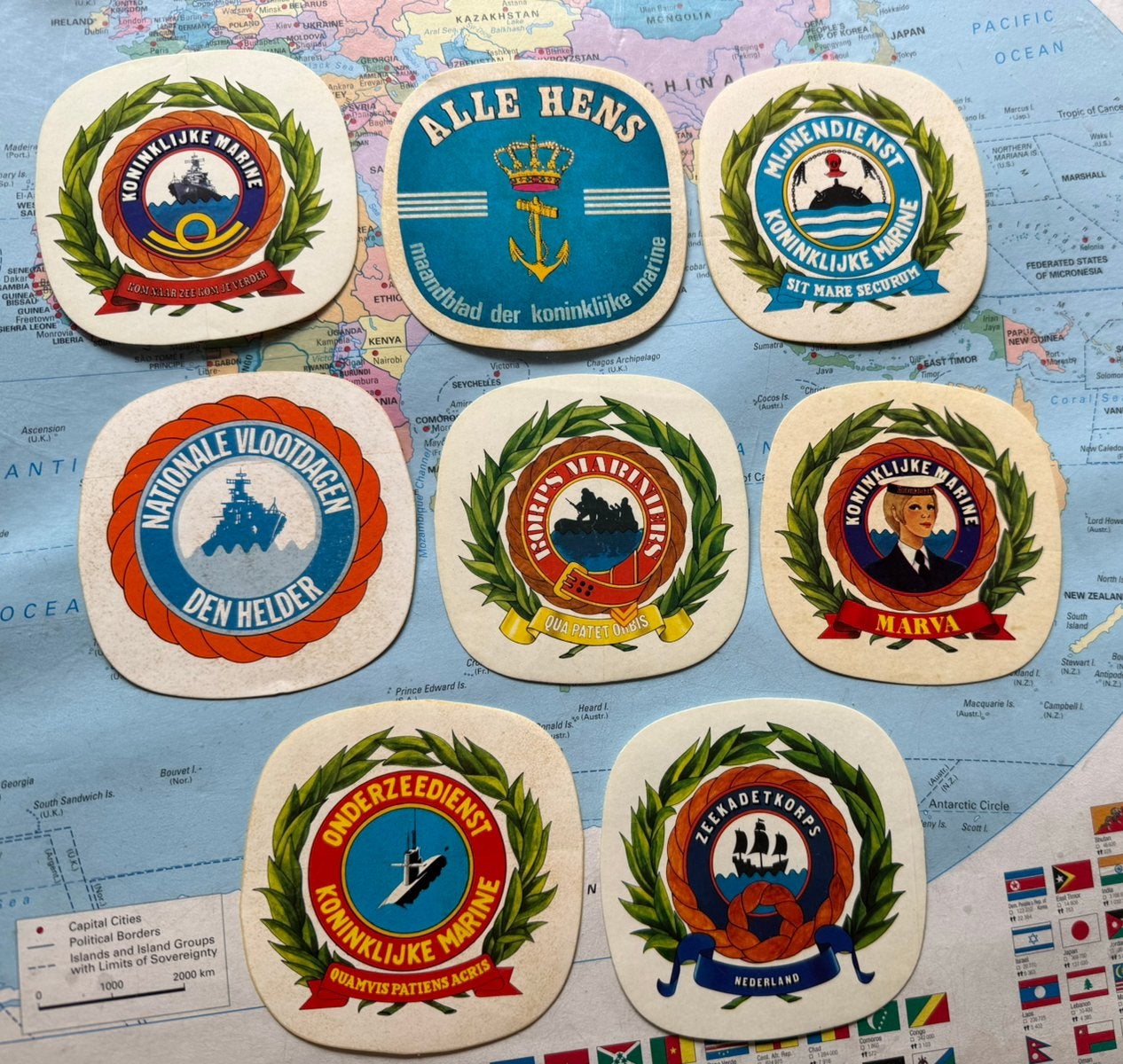 Koninklijke Marine vintage stickers, Ophalen of Verzenden, Marine, Nederland, Embleem of Badge