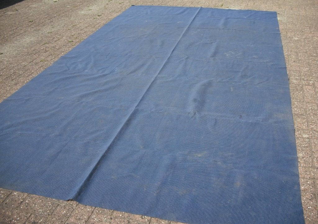 Twee rubber vloerkleden voor voortent caravan of tent 434cm, Ophalen, Gebruikt