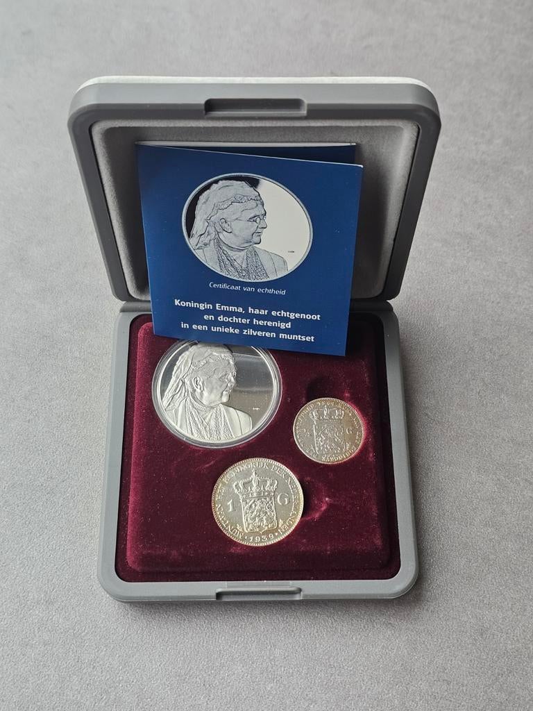 Zilveren munten set Koningin Emma, Setje, Zilver, Koningin Wilhelmina, Overige waardes