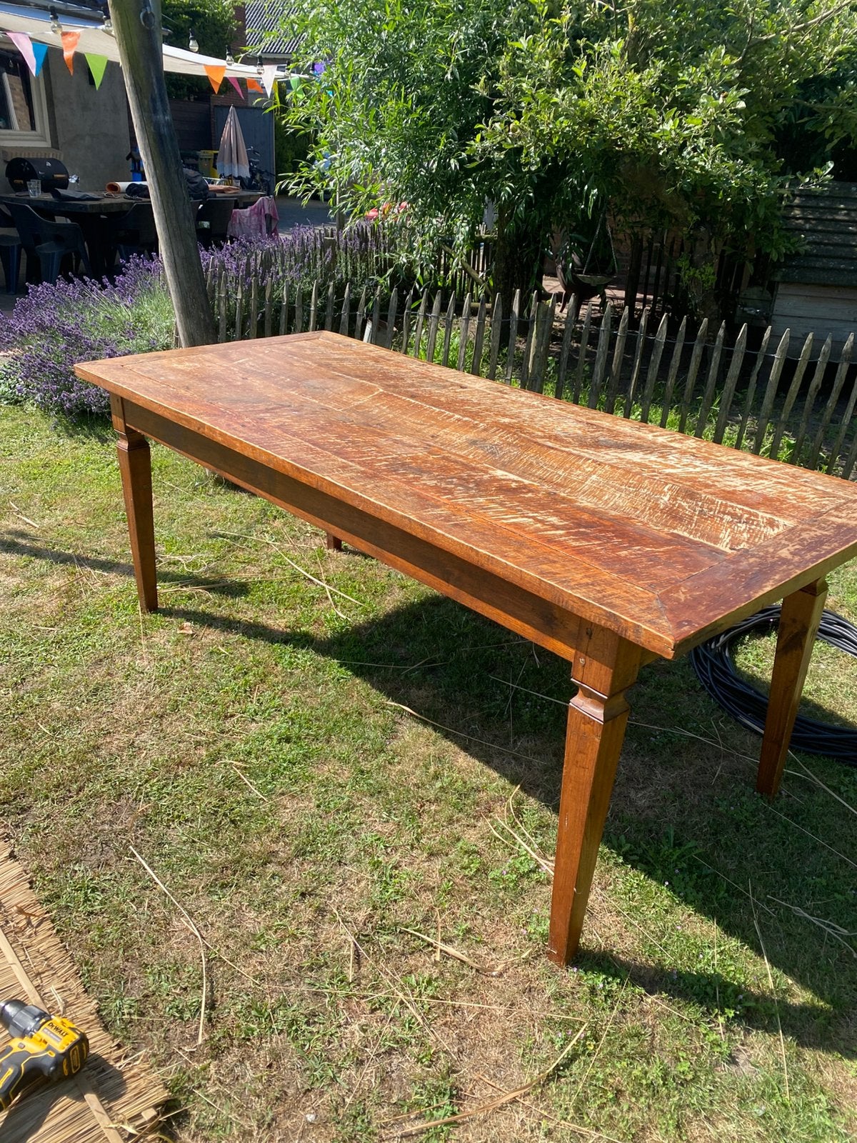 Eettafel hout, Huis en Inrichting, Tafels | Eettafels, Ophalen, Gebruikt, Rechthoekig, 100 tot 150 cm