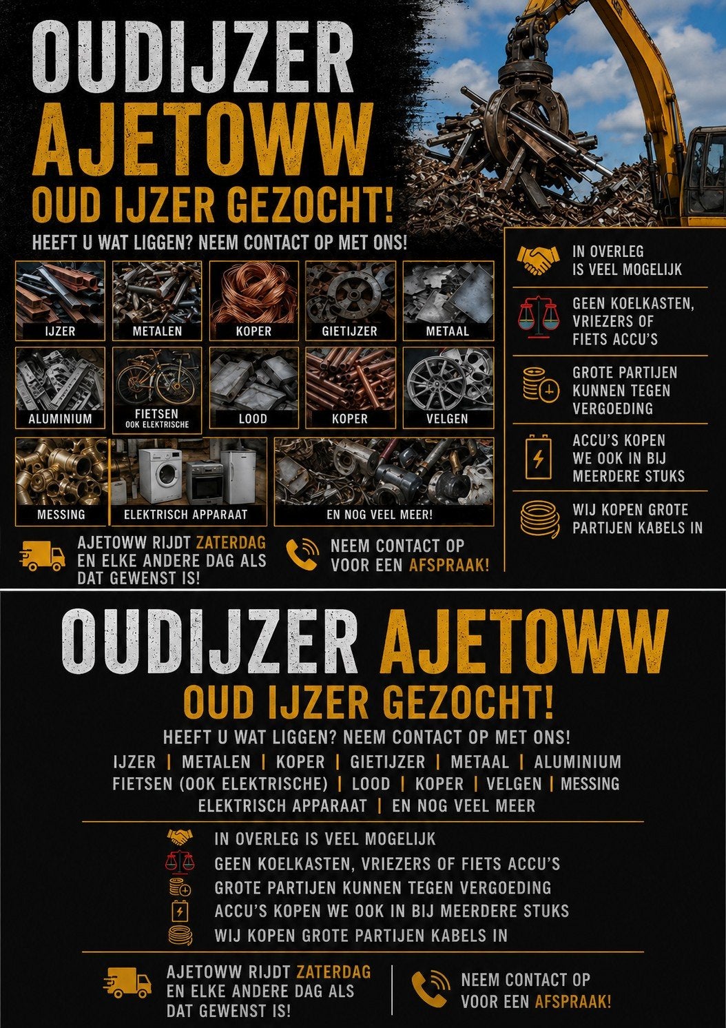 wij halen graag uw oudijzer, Ophalen