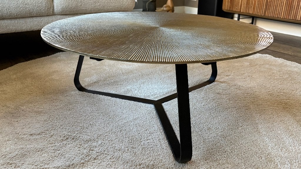 Salontafel Kae - Large Gold (tafelblad 80 cm hoogte 32 cm), Ophalen, Gebruikt, 50 tot 100 cm, Overige materialen