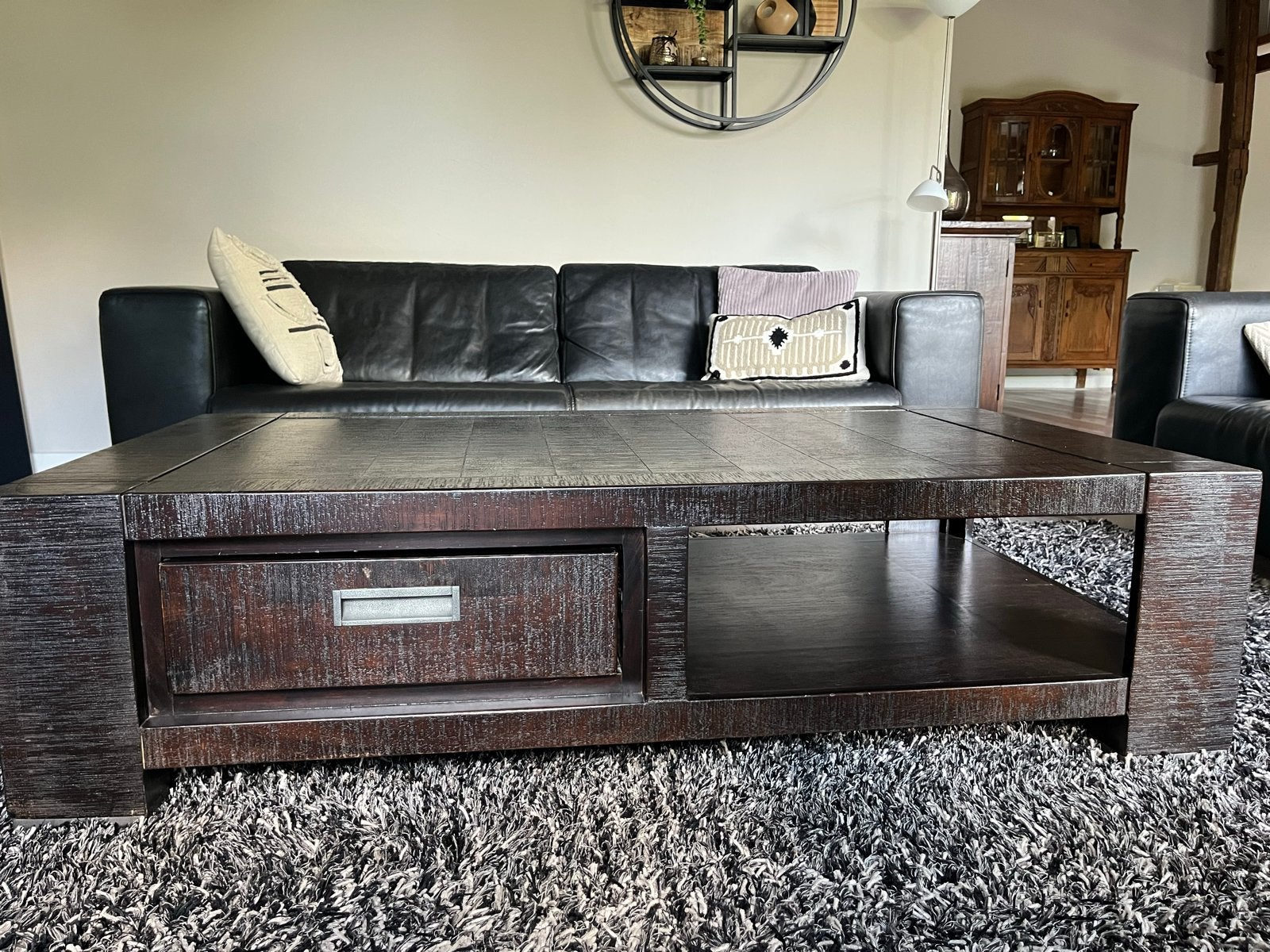 Henders en Hazel Salontafel - Robuust en Stijlvol, Ophalen, Gebruikt, 100 tot 150 cm, 50 tot 100 cm