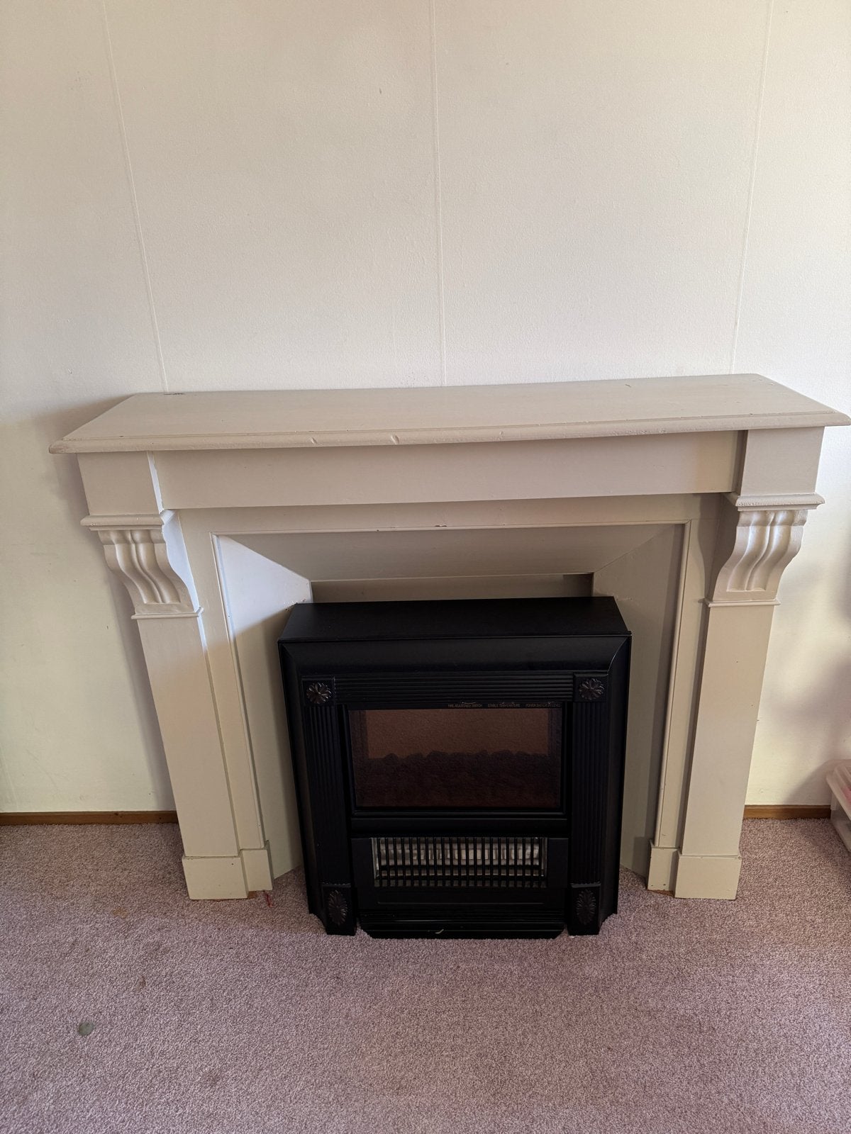 Schouw met sfeerhaard ter decoratie, Ophalen, Hout, Beige, Klassiek
