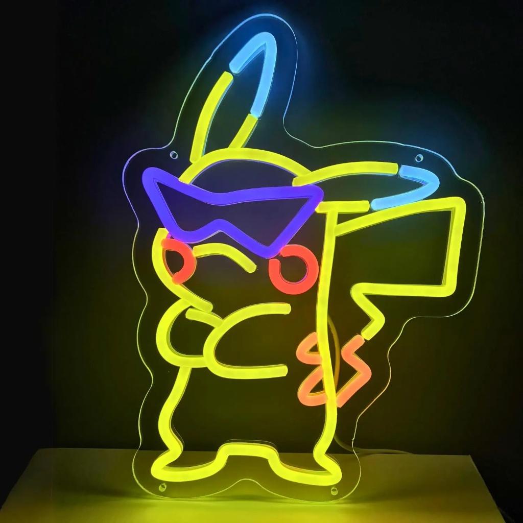 LED lamp neon stijl Pikachu met zonnebril (34.8 x 24.9cm)