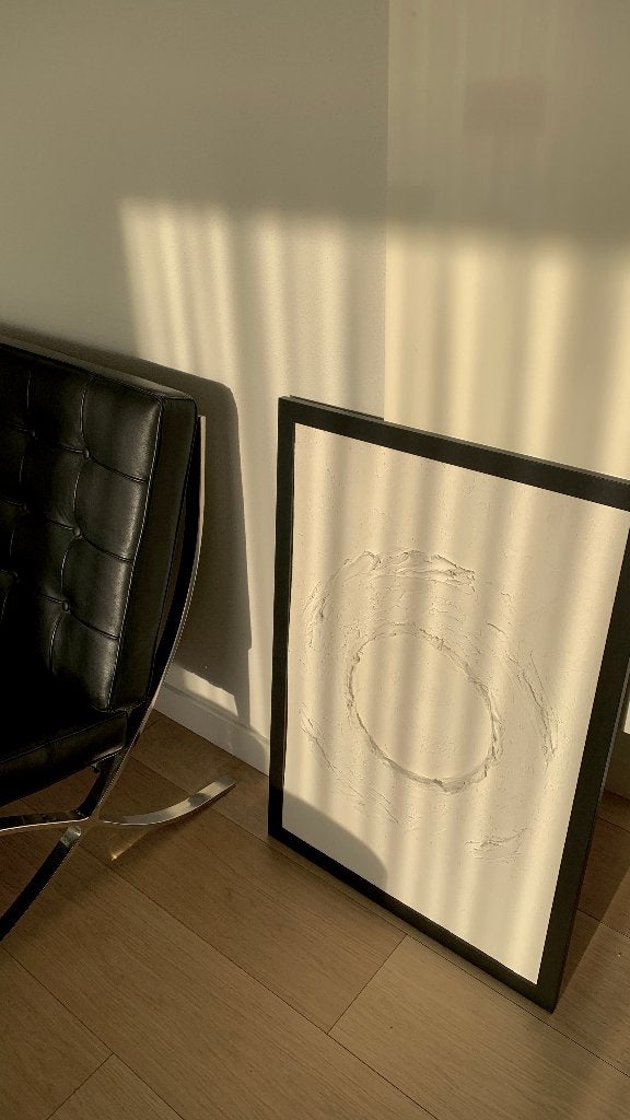 Modern kunstwerk wit - Orbis Luminis, Antiek en Kunst, Kunst | Designobjecten, Ophalen, Wit, Wanddecoratie, Handgemaakt