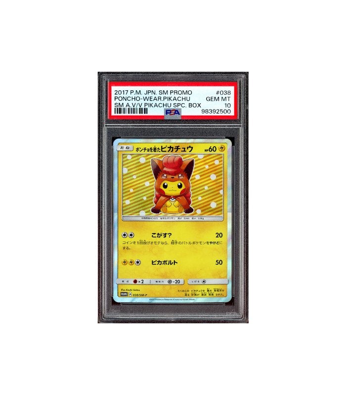Pokemon Poncho-wearing Pikachu Vulpix #038 PSA 10, Ophalen of Verzenden, Zo goed als nieuw, Losse kaart, Foil