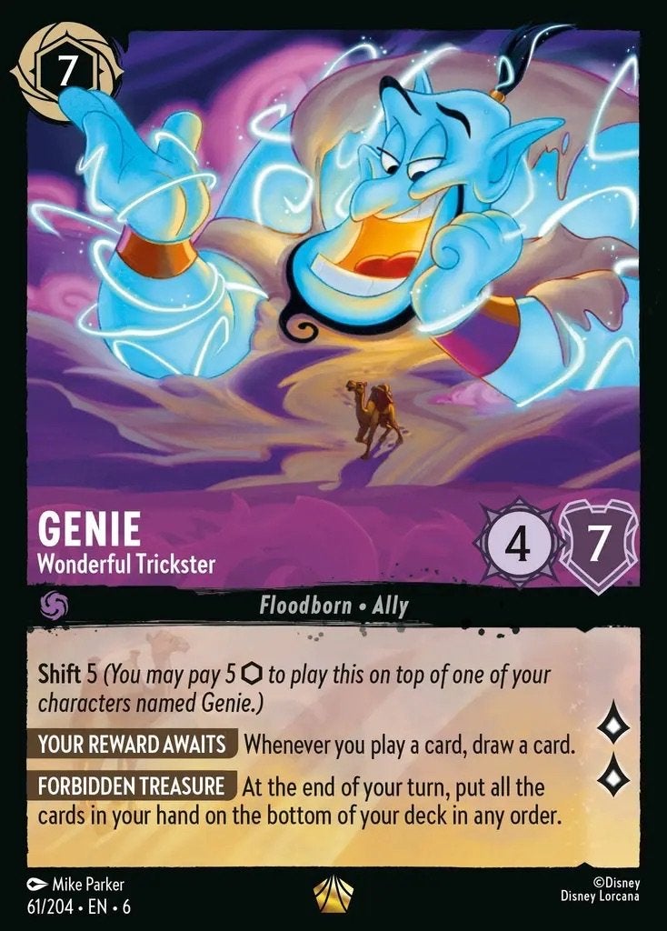 Disney Lorcana - Azurite Sea - 61 - Genie - Wonderful Tricks, Ophalen of Verzenden, Nieuw, Losse kaart