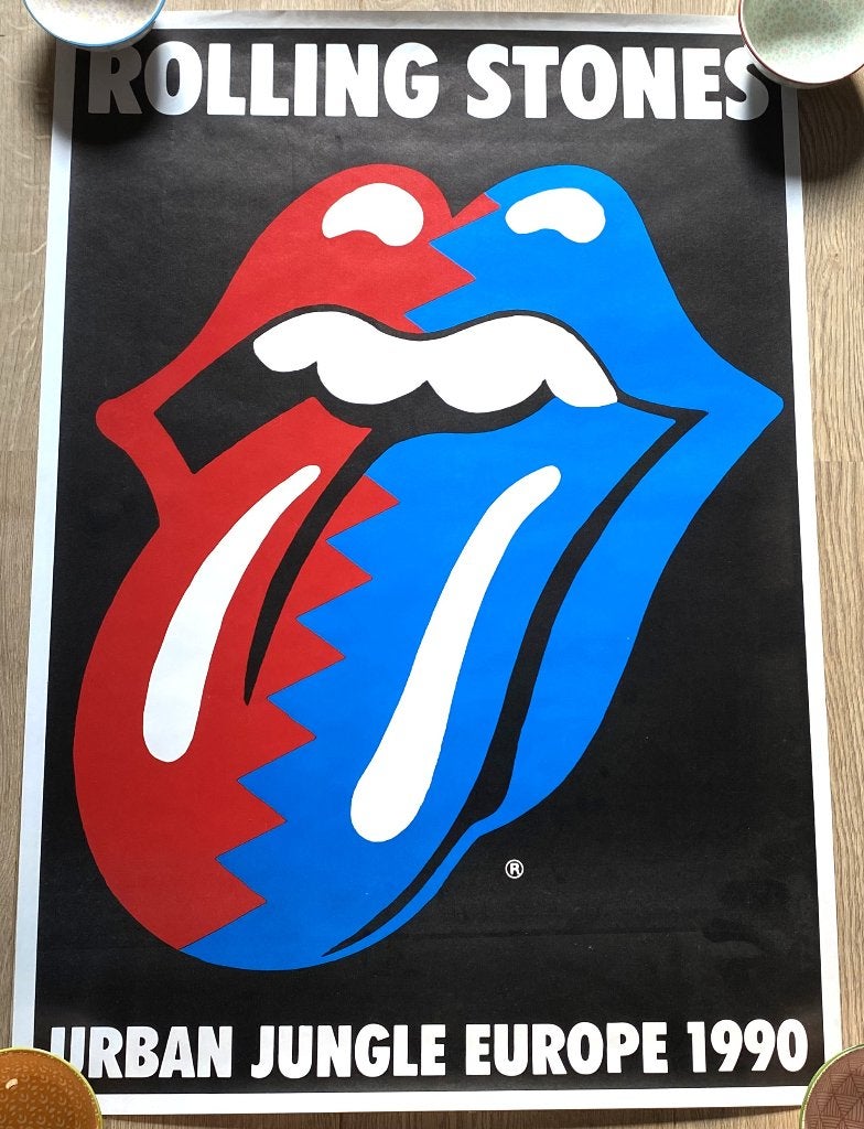 Originele Poster The Rolling Stones Urban Jungle Europe 1990, Rechthoekig Staand, Deurposter of groter, Ophalen of Verzenden, Zo goed als nieuw