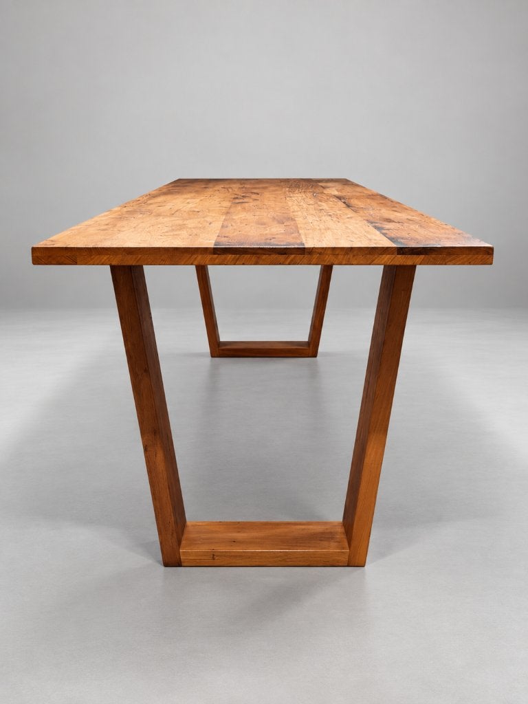 Lange, smalle, tropisch hardhouten eettafel, gerecycled hout, Huis en Inrichting, Vintage, gerecycled, Vijf personen of meer, Rechthoekig