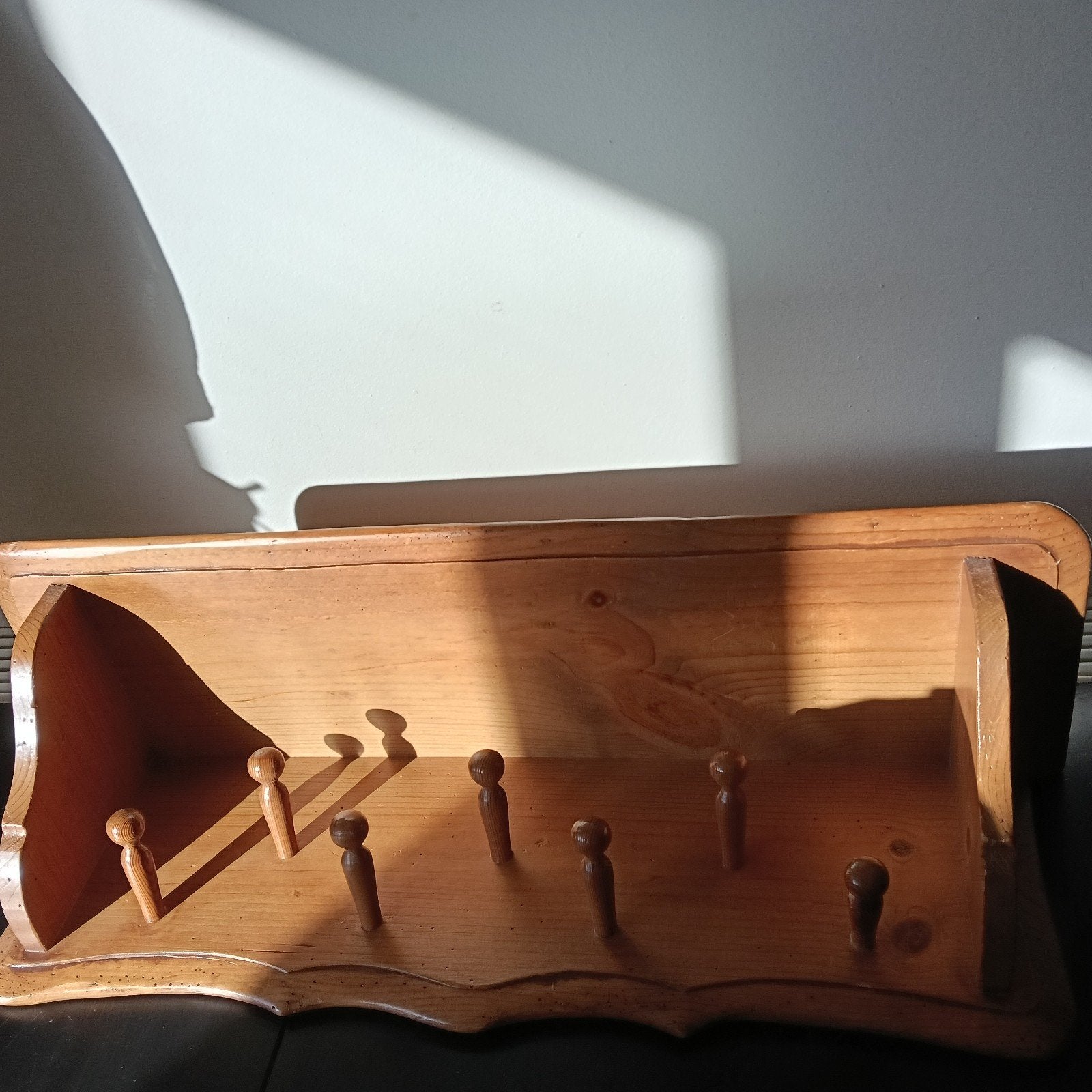 Houten wandkapstok met kettingen - 77x25x25 cm, Ophalen
