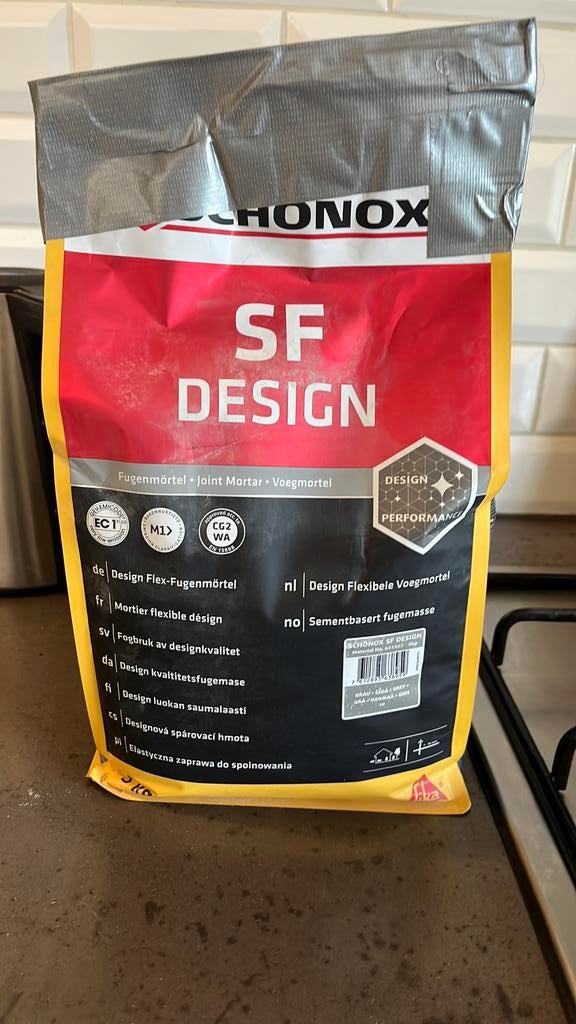 Sf design schonox grijs 5 kg - 500 gr, Ophalen, Wandtegels, Minder dan 20 cm, Zo goed als nieuw