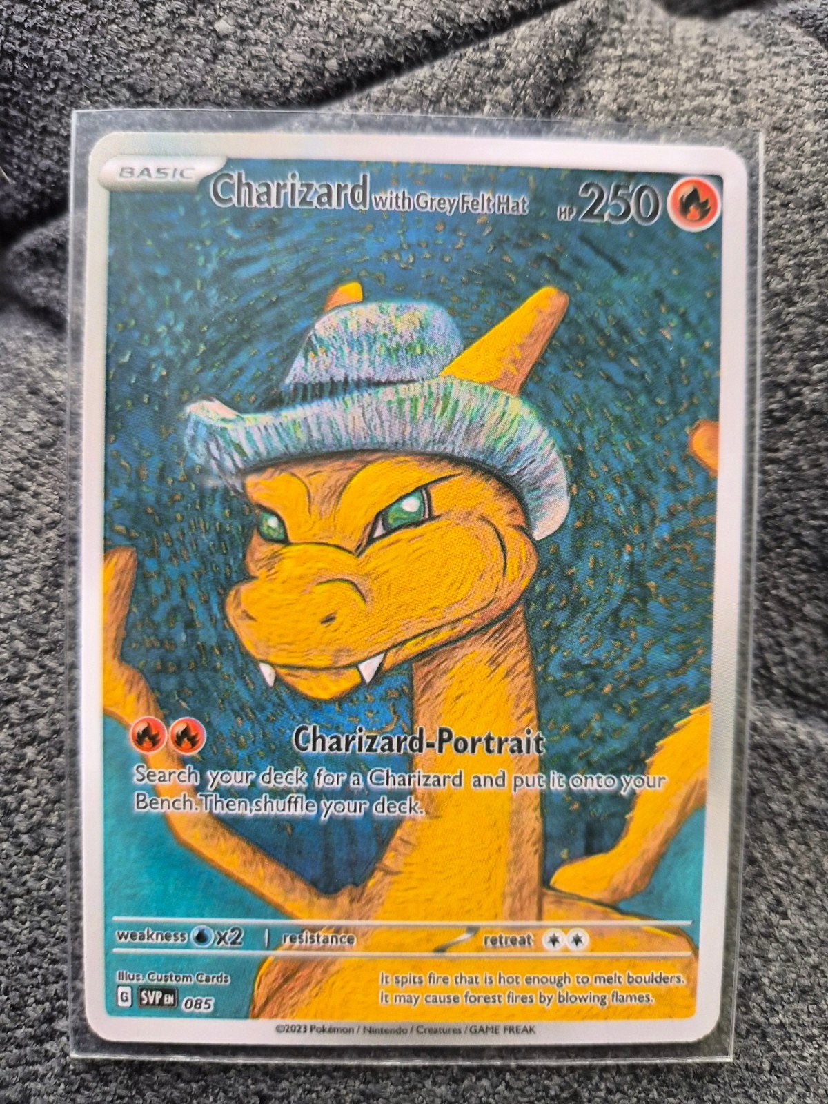 Charizard met Grijze Hoed Proxy Kaart - Custom Kunst, Ophalen of Verzenden