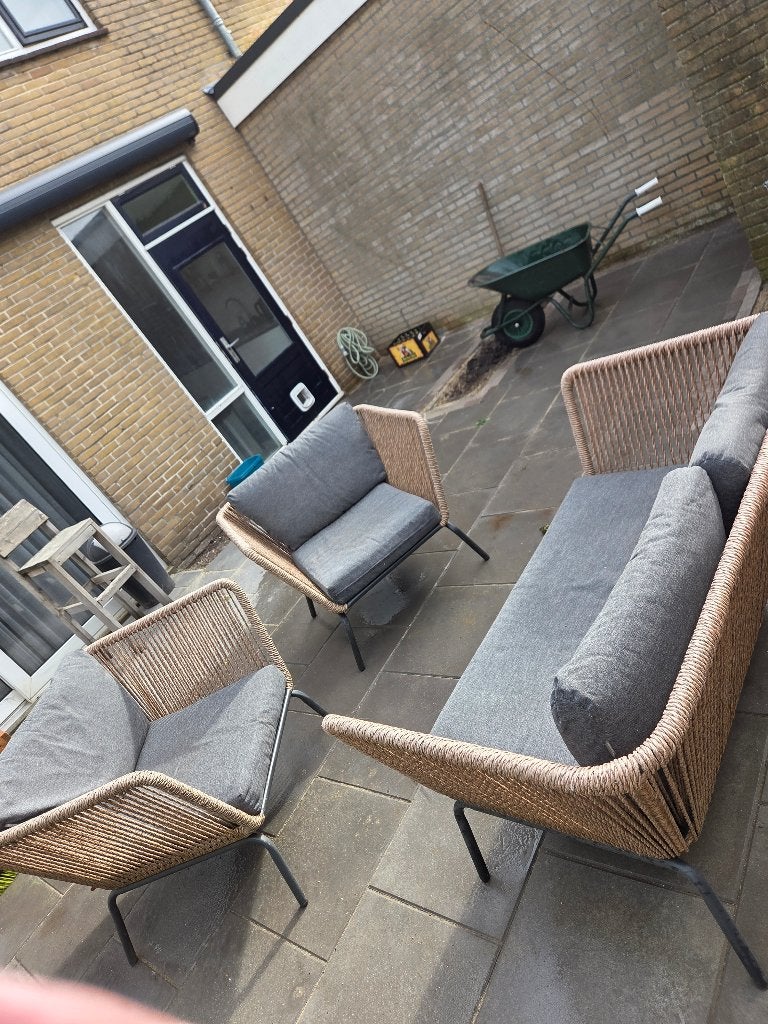Loungeset tuin, Tuin en Terras, Ophalen, 5 zitplaatsen, Kunststof, Gebruikt