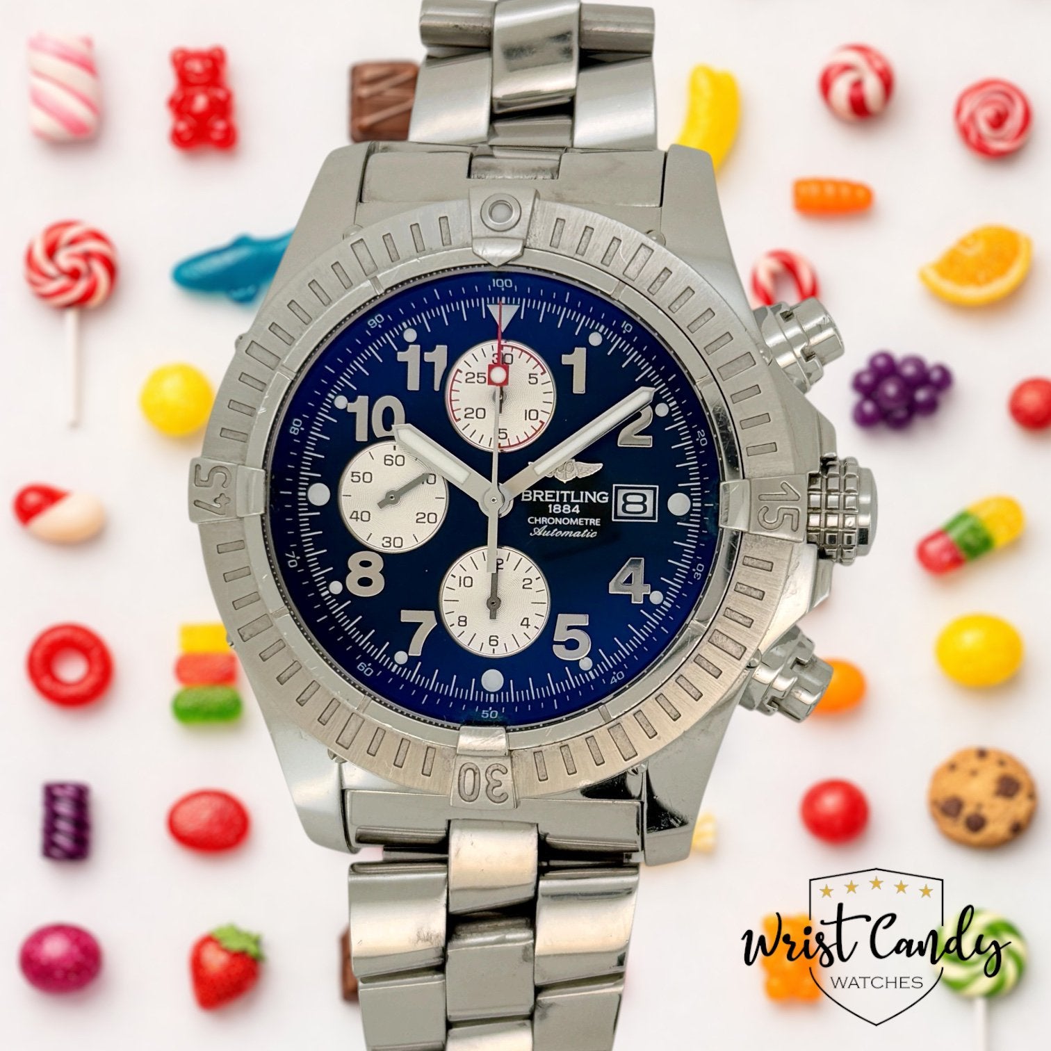 Breitling Super Avenger II • 2017 • topstaat, Info@wristcandy.nl, Staal, Gebruikt, Staal