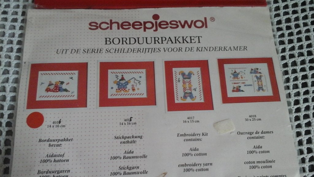Scheepjeswol borduurpakket, nummer 4016, Ophalen of Verzenden, Zo goed als nieuw, Handborduren, Borduurpakket