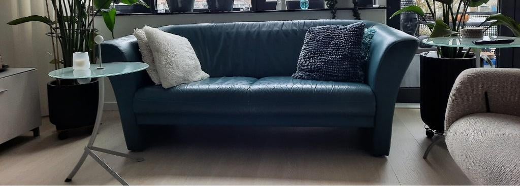 Leren Bank, Ophalen, Gebruikt, Minder dan 75 cm, Driepersoons