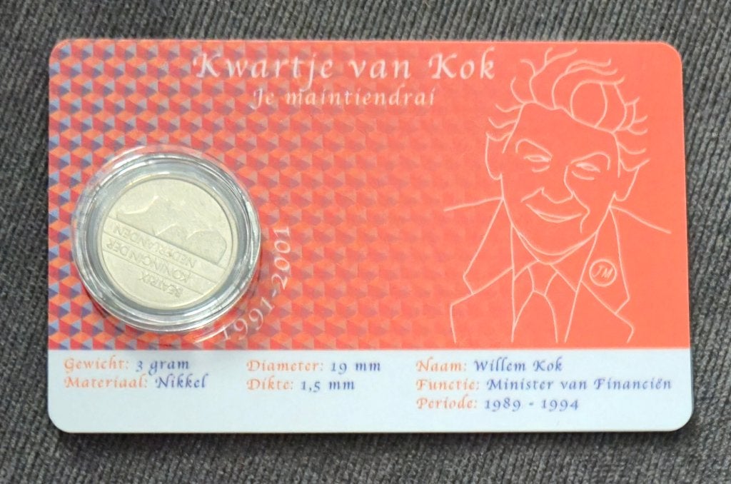 Kwartje van kok 1998 UNC coincard, Verzenden, Koningin Beatrix, 25 cent, Losse munt