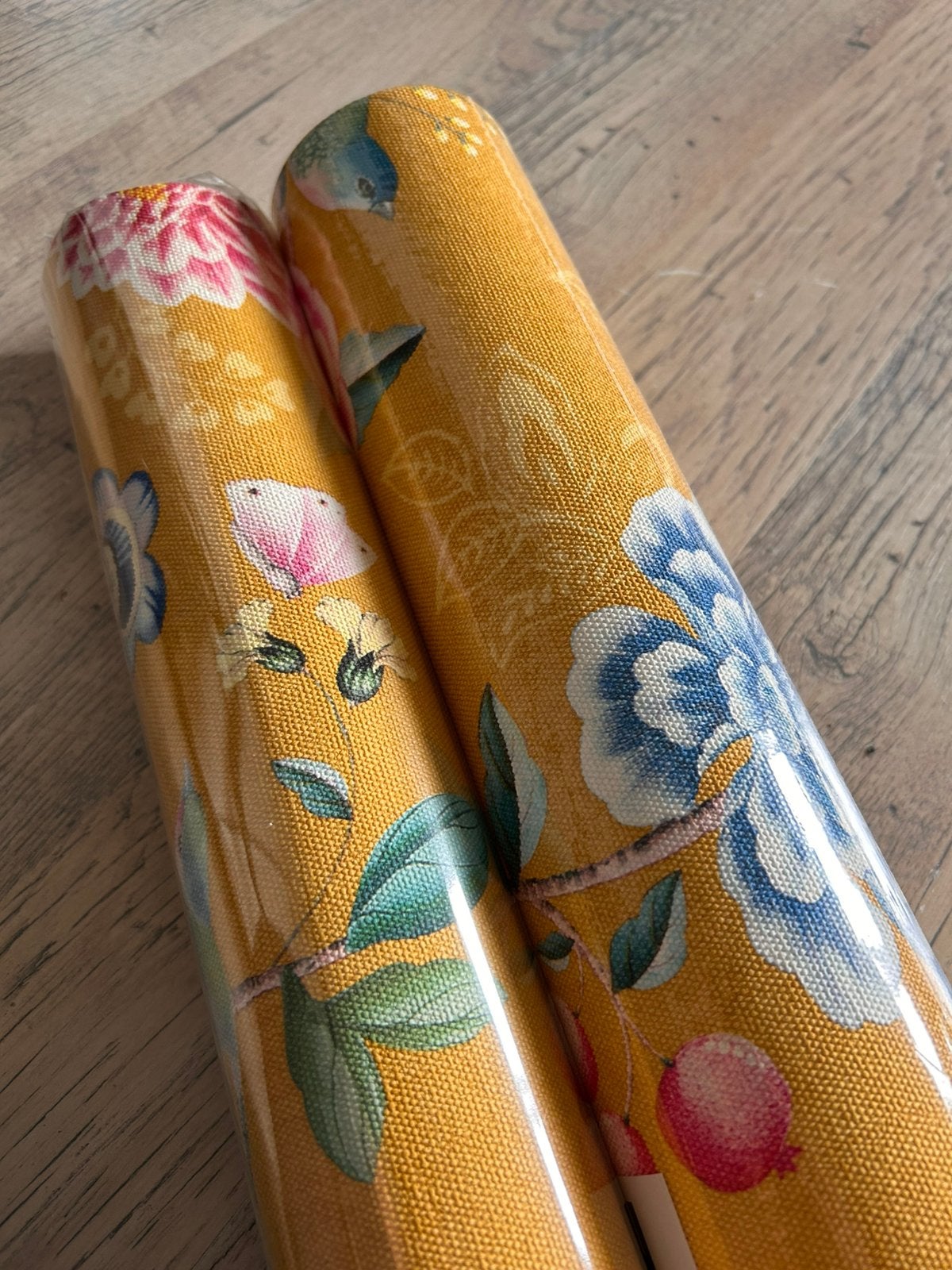 Pip Studio Eijffinger vinyl vliesbehang oker bloemen, Ophalen of Verzenden