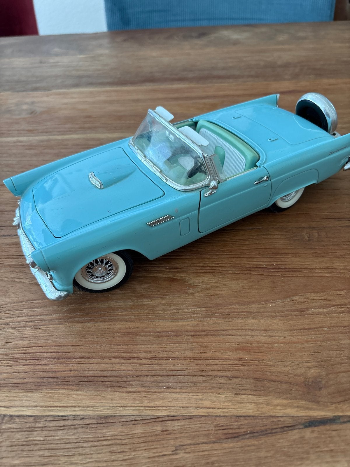 Vintage Ford Thunderbird modelauto - Lichtblauw, Ophalen of Verzenden, Gebruikt, Overige typen