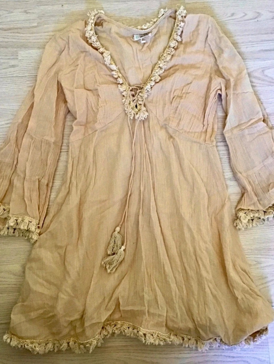 Ibiza beige strandjurkje m/l, Kleding | Dames, Positiekleding, Maat 38/40 (M), Ibzmode, Beige, Ophalen of Verzenden