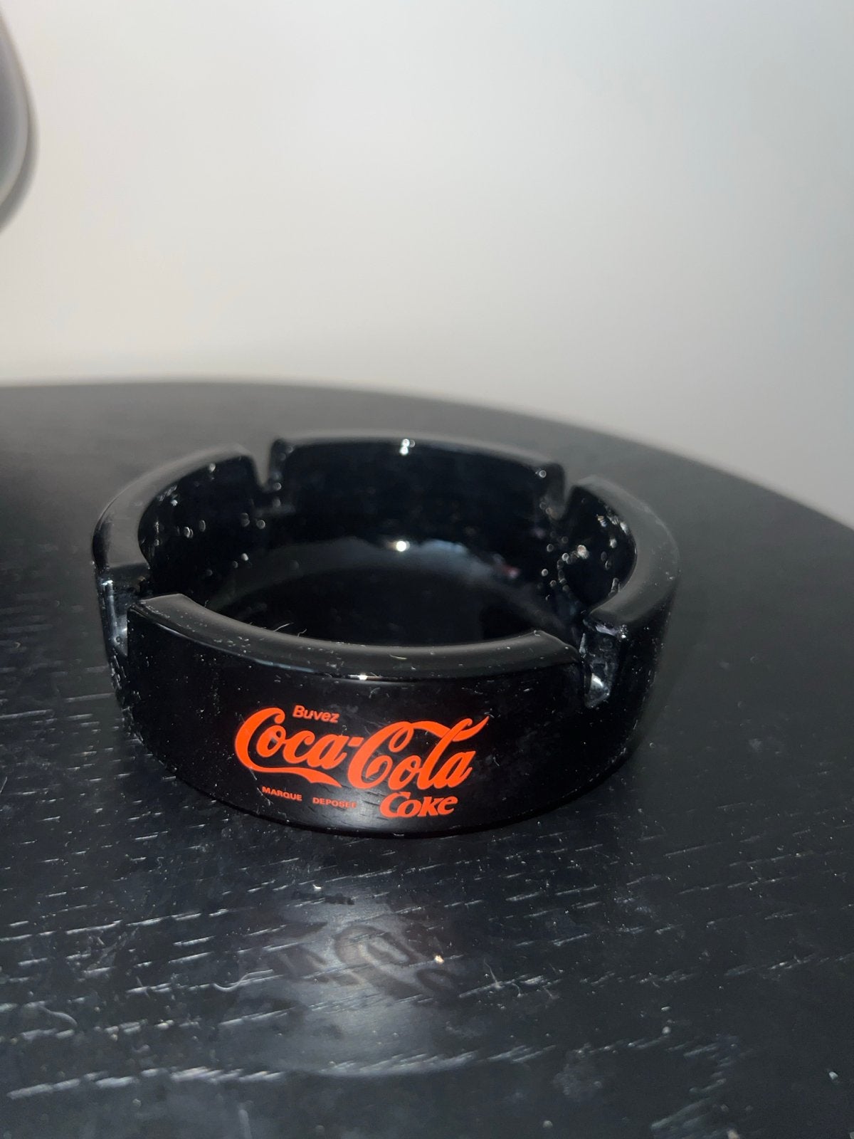 Vintage Coca-Cola asbak - Zwart - Made in France, Ophalen of Verzenden, Gebruikt