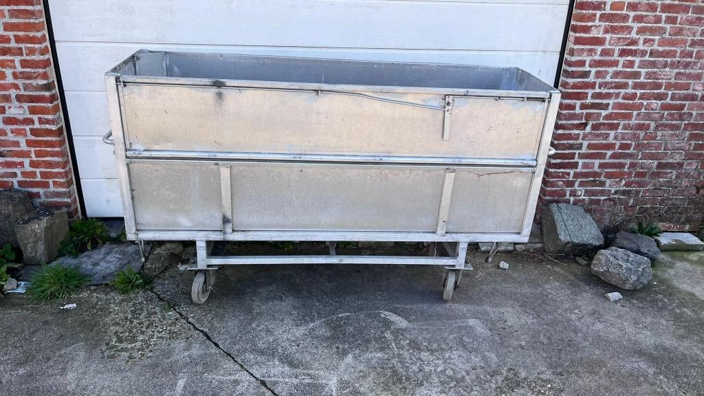 Aluminium bak op wielen, 190x55x70 cm, Doe-het-zelf en Verbouw, Metalen, Ophalen, Gebruikt, Aluminium