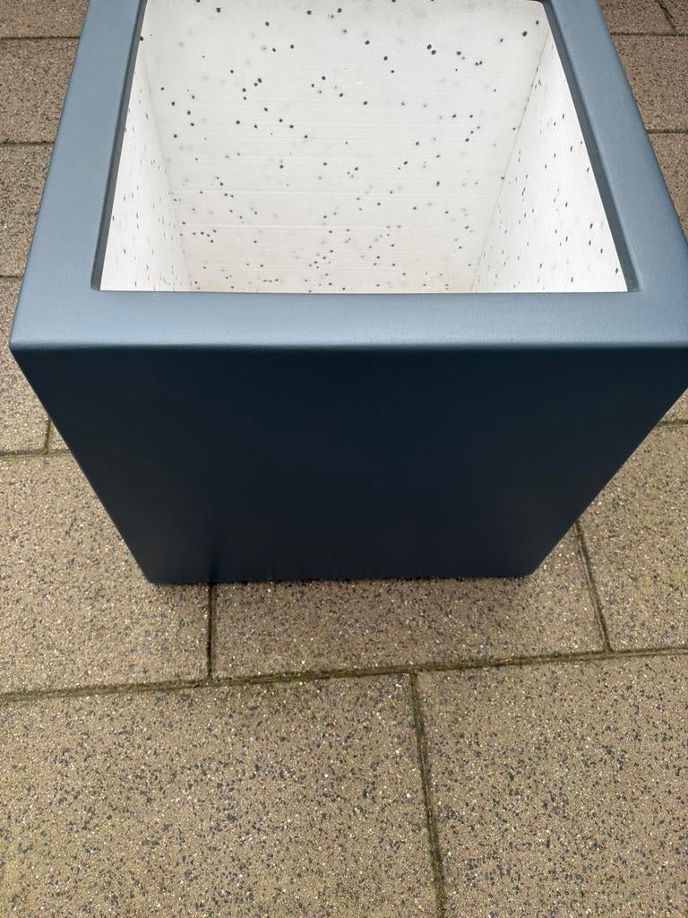 antraciet polyester bloembak geisoleerd 60c60x60, Kunststof, Vierkant, Nieuw, Ophalen of Verzenden