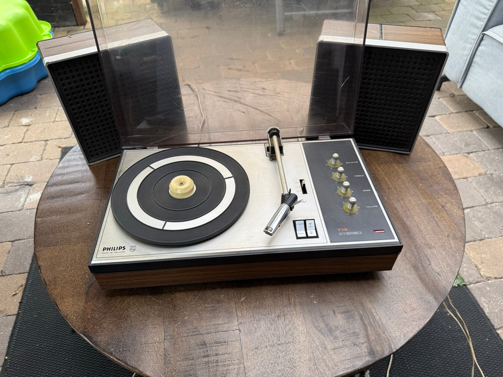 Philips 715 Stereo Platenspeler met Speakers en Platen, Ophalen, Gebruikt, Platenspeler, Philips