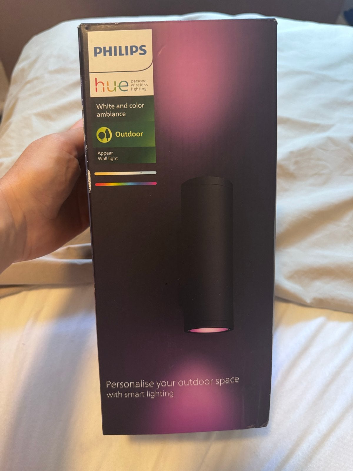 Philips Hue Appear Outdoor Wandlamp - Wit en Kleur Ambiance, Metaal, Zwart, Nieuw, Ophalen of Verzenden